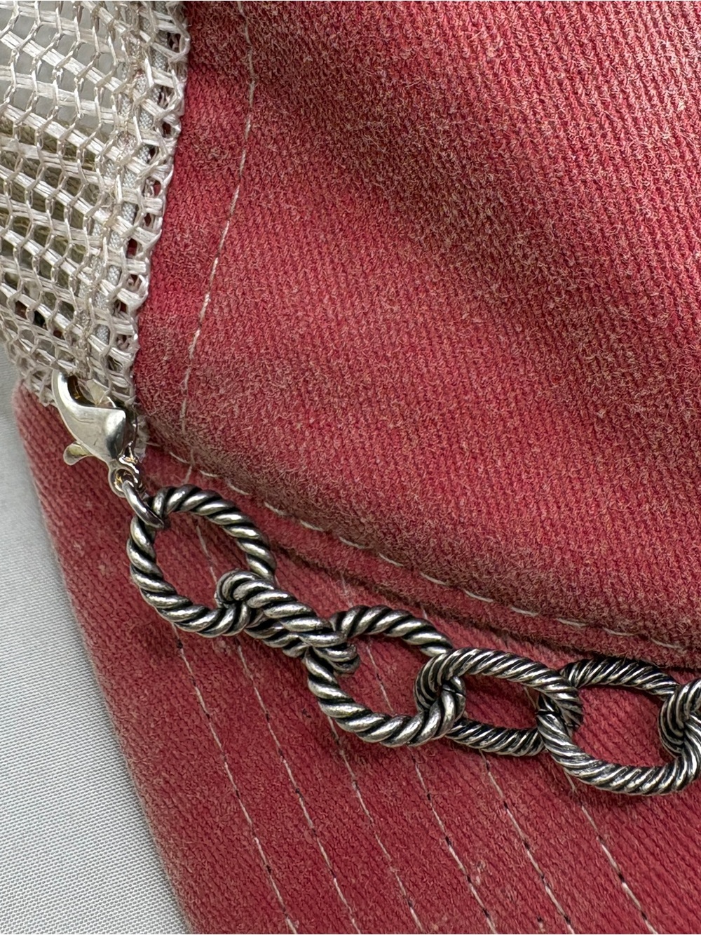 Twisted Rope-Link Silver-Tone Hat Chain - Picture 4 of 4